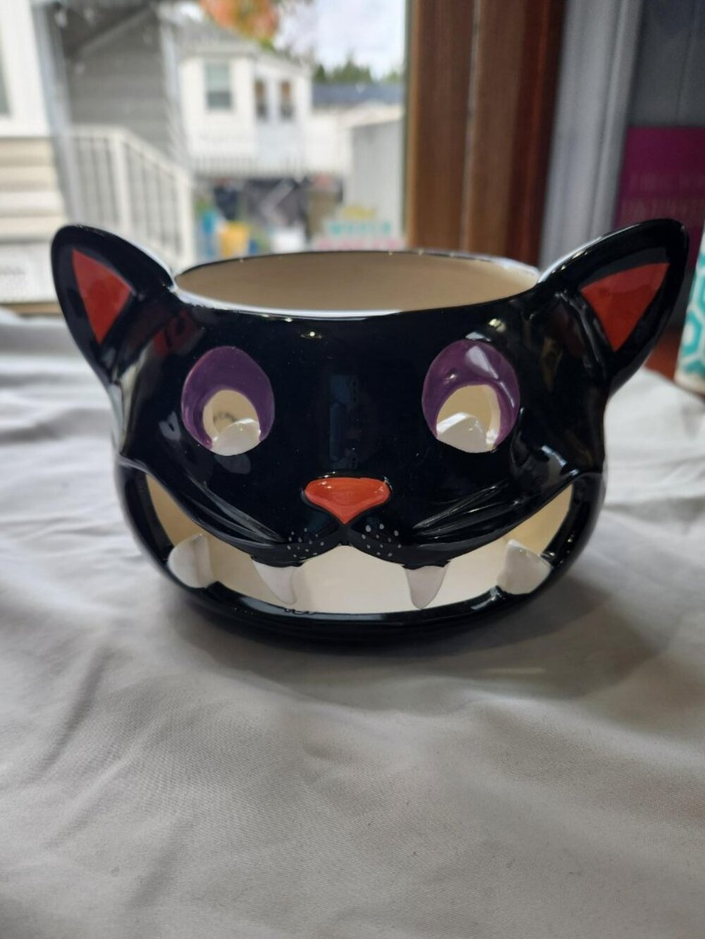 Yankee Candle Black Cat Ceramic Jar Candle Shade / Sleeve / Surround 2012